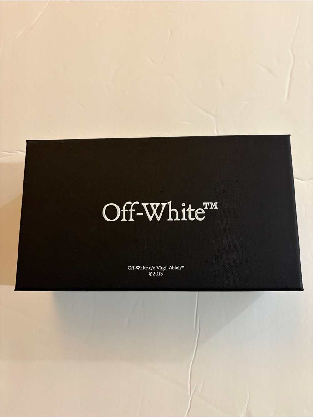 Off-White Black Box with White Logo 8x4in